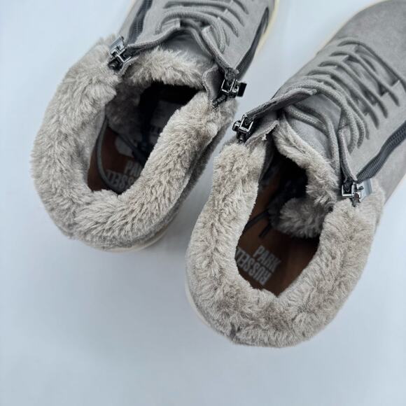 Russel Park Oliver Faux Fur-Trim Suede Grey High Top Sneakers Boots Men’s 10 - Picture 6 of 8